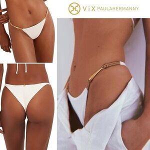 ViX Swimwear Firenze Mandy Bikini Bottoms in White Size Large 138$